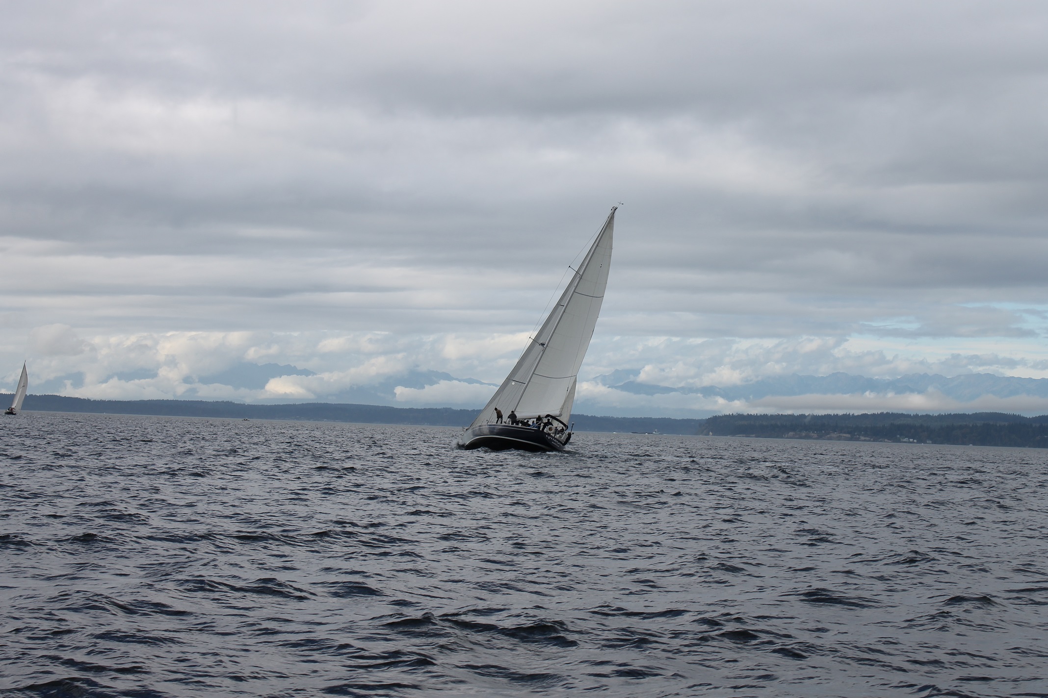 Boat Sailing Upwind